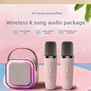اسپیکر بلوتوثی مدل K12 همراه دو میکروفون بی سیم