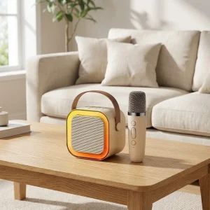 اسپیکر بلوتوثی قابل حمل مدل KARAOKE به همراه میکروفن