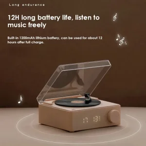 اسپیکر ساعت رترو طرح گرامافون مدل Vinyl X11