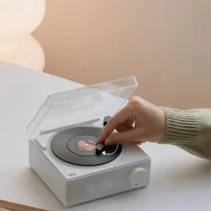 اسپیکر ساعت رترو طرح گرامافون مدل Vinyl X11