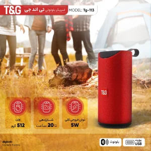 اسپیکر بلوتوثی قابل حمل تی اند جی مدل Tg-113