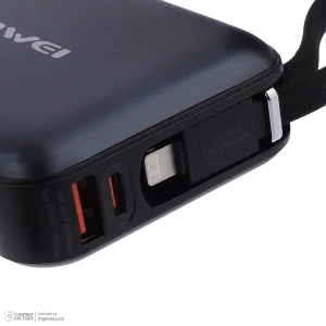 پاوربانک 45 وات اوی مدل C04 ظرفیت 10000 میلی‌آمپرساعت به همراه دو کابل USB-C و لایتنینگ
