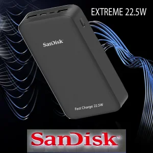پاوربانک 22.5 وات سن دیسک مدل EXTREME ظرفیت 20000 میلی‌آمپرساعت