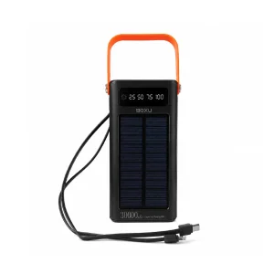 پاوربانک خورشیدی 66 وات بوکسو مدل PB-07 ظرفیت 30000 میلی‌آمپر ساعت به همراه 2 عدد کابل USB-C و Lightning