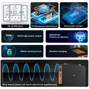پاوراستیشن بیسیم 300 وات فونمی مدل portable power supply ظرفیت 60000 میلی آمپر ساعت