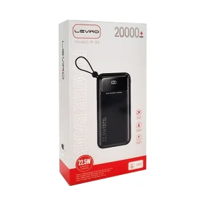 پاوربانک 22.5 وات لوینو مدل N-31 ظرفیت 20000 میلی‌آمپرساعت