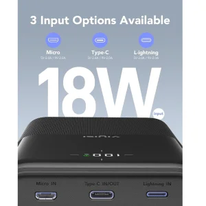پاوربانک 12 وات وییسی مدل G3015 ظرفیت 30000 میلی‌آمپرساعت به همراه کابل USB-C
