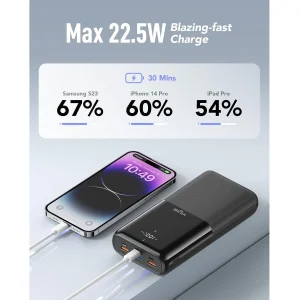 پاوربانک 12 وات وییسی مدل G3015 ظرفیت 30000 میلی‌آمپرساعت به همراه کابل USB-C