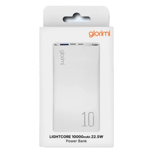 پاوربانک 22.5 وات گلوریمی مدل Lightcore ظرفیت 10000 میلی‌آمپرساعت به همراه کابل تبدیل USB-C