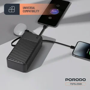 پاوربانک 10.5 وات پرودو مدل Piano-PDPBJ35BK ظرفیت 30000 میلی‌آمپرساعت