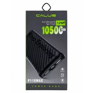 پاوربانک 5 وات کالوس مدل P118MAX ظرفیت 10500 میلی‌آمپرساعت به همراه کابل تبدیل USB-A به USB-C