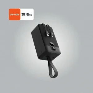 پاوربانک پرودو مدل Integrated Cables ظرفیت 50000 میلی آمپر بر ساعت