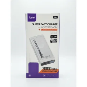 پاوربانک 22.5 وات تونک  مدل PH 82 ظرفیت 20000 میلی‌آمپرساعت به همراه کابل USB-C