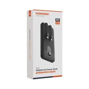 پاوربانک پرودو مدل Integrated Cables ظرفیت 10000 میلی آمپر ساعت