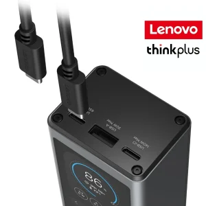 پاوربانک ۱۴۰ وات لنوو مدل ThinkPlus Fluxo SLPB20140 ظرفیت ۲۰ هزار میلی‌آمپرساعت به همراه ۱ عدد کابل USB-C
