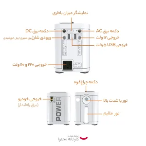 پاوربانک پاور مدل p01 ظرفیت 26800 میلی آمپر ساعت