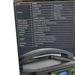 پاور استیشن 300 وات گیزو مدل gps300 ظرفیت 80000 میلی آمپرساعت
