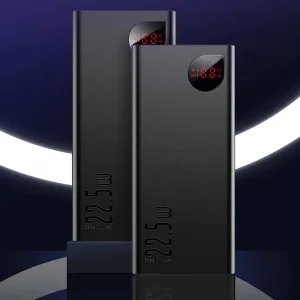 پاوربانک باسئوس مدل ADMAN METAL DIGITAL DISPLAY ظرفیت 20000 میلی آمپر ساعت