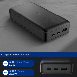 پاوربانک 30 وات اسپیگن مدل PA2305 ظرفیت 30000 میلی‌آمپرساعت به همراه کابل USB-C