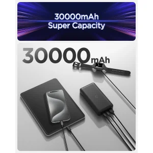 پاوربانک 30 وات اسپیگن مدل PA2305 ظرفیت 30000 میلی‌آمپرساعت به همراه کابل USB-C
