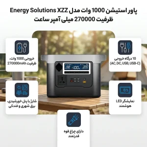 پاور استیشن 1000 وات مدل 001 ظرفیت 270000 میلی آمپر ساعت