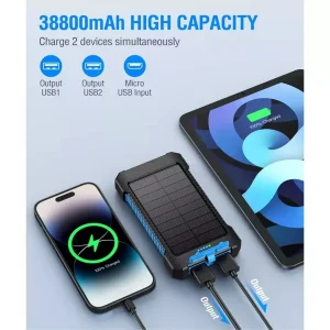 پاوربانک خورشیدی مدل 2A MAX ظرفیت 20000 میلی آمپر ساعت