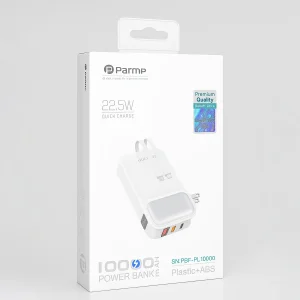 پاوربانک پارمپ مدل PBF-PL10000 22.5W ظرفیت 10000 میلی آمپر ساعت