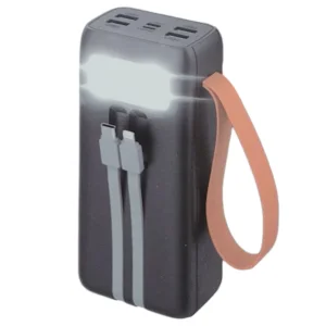 پاوربانک 22.5 وات مدل ip0wer22.5W ظرفیت 30000 میلی‌آمپرساعت به همراه دو کابل متصل USB-C و لایتنینگ