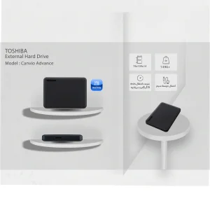 هارد اکسترنال توشیبا مدل Canvio Advance ظرفیت دو ترابایت دارای رابط USB Type-A 3.2