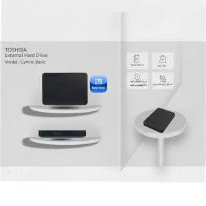 هارد اکسترنال توشیبا مدل Canvio Basics ظرفیت یک ترابایت دارای رابط USB Type-A 3.0