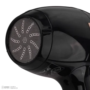 سشوار حرفه‌ای 2400 وات هیسکا مدل H5253، موتور AC، وزن 1100 گرم، المنت سرامیک تورمالین، دارای سری متمرکز‌کننده باریک، متمرکز‌کننده پهن با ویژگی فرکنندگی، صاف‌کنندگی، حجم‌دهندگی، با قابلیت باد سرد