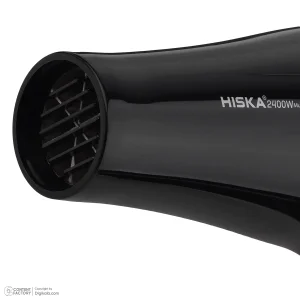 سشوار حرفه‌ای 2400 وات هیسکا مدل H5253، موتور AC، وزن 1100 گرم، المنت سرامیک تورمالین، دارای سری متمرکز‌کننده باریک، متمرکز‌کننده پهن با ویژگی فرکنندگی، صاف‌کنندگی، حجم‌دهندگی، با قابلیت باد سرد