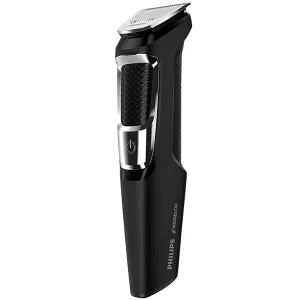 ماشین اصلاح موی صورت فیلیپس مدل MG3750.60 با تیغه استیل پیشرفته، تیغه خود تیزشونده، طراحی ارگونومیک، باتری قابل شارژ با 60 دقیقه استفاده، همراه با 7 عدد شانه حجم زن