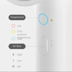 سشوار حرفه‌ای 1600 وات شیائومی مدل Mi Ionic Hair Dryer H300، موتور DC، وزن 508 گرم، دارای سری متمرکز‌کننده باریک با ویژگی صاف‌کنندگی، حجم‌دهندگی، با قابلیت باد سرد