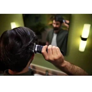 ست ماشین اصلاح موی صورت و بدن فیلیپس مدل MG5910 با تیغه استیل ضد زنگ، باتری لیتیوم یون، طراحی ارگونومیک، شانه قابل تنظیم دستی، شارژ با کابل USB، مناسب تریم