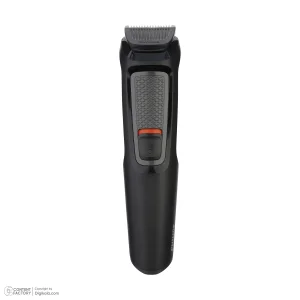 ماشین اصلاح موی سر و صورت فیلیپس مدل MG3710/15 با تیغه استیل ضد زنگ خودتیزشونده، باتری قابل شارژ با 60 دقیقه استفاده بی‌سیم، طراحی ارگونومیک و قابلیت اصلاح خط زن و حجم زن همراه با تریمر گوش و بینی