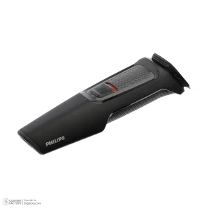 ماشین اصلاح موی سر و صورت فیلیپس مدل MG3710/15 با تیغه استیل ضد زنگ خودتیزشونده، باتری قابل شارژ با 60 دقیقه استفاده بی‌سیم، طراحی ارگونومیک و قابلیت اصلاح خط زن و حجم زن همراه با تریمر گوش و بینی
