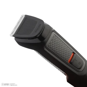 ماشین اصلاح موی سر و صورت فیلیپس مدل MG3710/15 با تیغه استیل ضد زنگ خودتیزشونده، باتری قابل شارژ با 60 دقیقه استفاده بی‌سیم، طراحی ارگونومیک و قابلیت اصلاح خط زن و حجم زن همراه با تریمر گوش و بینی