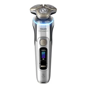 ماشین اصلاح موی صورت شارژی فیلیپس مدل XP9404/31 با تیغه‌های نانو سیلور، خودتیزشونده و ضد التهاب، ضد آب، قابلیت استفاده خشک و مرطوب، تنظیم سرعت، نمایشگر میزان شارژ، باتری لیتیوم یون، شارژ سریع و قفل ایمنی