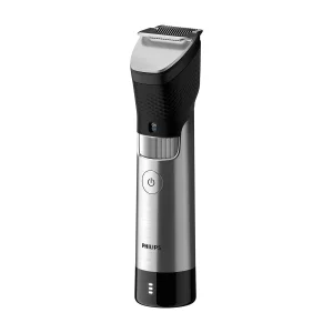 ماشین اصلاح موی صورت فیلیپس مدل BT9810/13 با تیغه استیل ضدزنگ، فناوری PowerAdapt Sensor، استفاده خشک و مرطوب، ضد آب، شانه فلزی قابل تنظیم، باتری لیتیوم یونی با شارژ سریع 60 دقیقه و زمان استفاده 120 دقیقه، طراحی ارگونومیک و منبع انرژی برق و باتری
