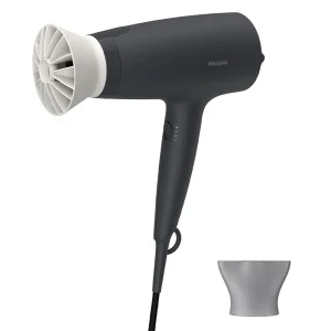 سشوار خانگی 1600 وات فیلیپس مدل BHD302، موتور DC، وزن 280 گرم، دارای سری متمرکز‌کننده باریک، خشک‌کن ملایم با ویژگی صاف‌کنندگی، با قابلیت باد سرد