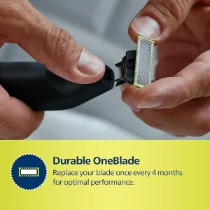 ماشین اصلاح موی صورت فیلیپس مدل QP6530/23 با تیغه استیل ضدزنگ، خط زن و صفرزن، ضدآب، استفاده خشک و مرطوب، شانه اصلاح مدرج 12 درجه (0.5 تا 9 میلی‌متر)، شارژ 1 ساعته برای 90 دقیقه استفاده و طراحی ارگونومیک