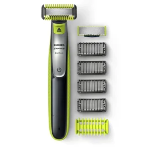 ماشین اصلاح موی صورت و بدن فیلیپس مدل OneBlade QP2724 با تیغه کربن استیل، قابلیت استفاده خشک و مرطوب، شارژ با کابل USB و اصلاح دقیق تا 0.2 میلی‌متر