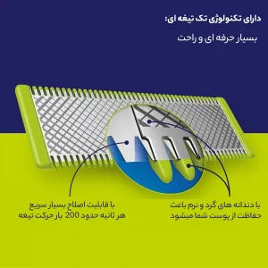ماشین اصلاح موی صورت و بدن فیلیپس مدل OneBlade QP2724 با تیغه کربن استیل، قابلیت استفاده خشک و مرطوب، شارژ با کابل USB و اصلاح دقیق تا 0.2 میلی‌متر