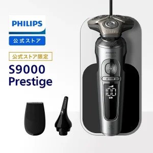 ماشین اصلاح موی صورت فیلیپس مدل SP9871 با 45 تیغه استیل، شارژ بی‌سیم Qi، قابلیت تنظیم سرعت در 3 حالت، سری چرخشی 360 درجه، ضدآب برای استفاده خشک و مرطوب، باتری لیتیومی 1200 میلی‌آمپر ساعت و قابلیت اصلاح ریش بلند تا 7 روز