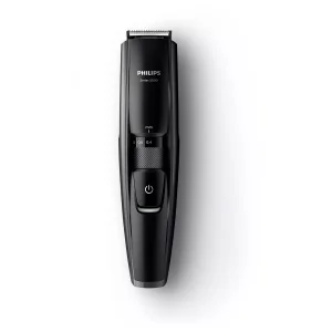 ماشین اصلاح موی صورت فیلیپس مدل BT5200/16 با تیغه‌های استیل ضدزنگ خود تیزشونده، طول اصلاح 0.4 تا 10 میلی‌متر، قابلیت استفاده با باتری و برق، شارژ USB یک ساعته و ضدآب با طراحی ارگونومیک و شانه قابل تنظیم دستی