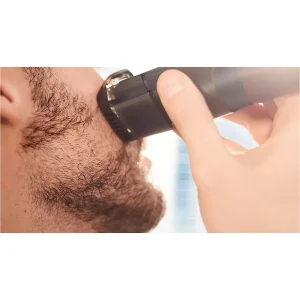 ماشین اصلاح موی صورت فیلیپس مدل BT5200/16 با تیغه‌های استیل ضدزنگ خود تیزشونده، طول اصلاح 0.4 تا 10 میلی‌متر، قابلیت استفاده با باتری و برق، شارژ USB یک ساعته و ضدآب با طراحی ارگونومیک و شانه قابل تنظیم دستی