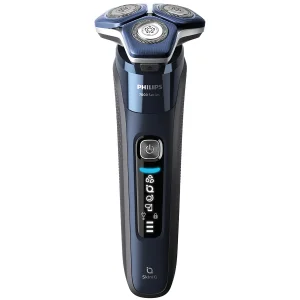 ماشین اصلاح موی صورت فیلیپس مدل S7885 با تیغه چرخشی 360 درجه استیل پیشرفته، قابلیت استفاده خشک و مرطوب، تکنولوژی Skin IQ و Power Adapt برای تنظیم خودکار سرعت، شارژ سریع 5 دقیقه‌ای و ضدآب بودن با امکان استفاده زیر دوش