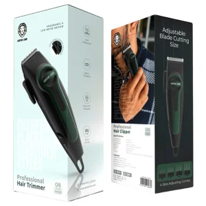 ماشین اصلاح موی سر و صورت گرین لاین مدل Professional Hair Clipper باتری 1200 میلی‌آمپر، استفاده بی‌سیم تا 120 دقیقه، شارژ سریع، تیغه استیل ضد زنگ، 4 شانه، طراحی ارگونومیک و نمایشگر LED میزان شارژ