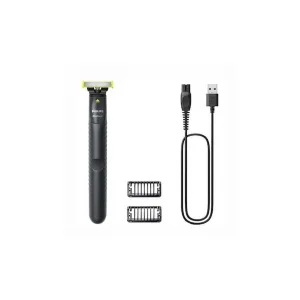 ست ماشین اصلاح موی صورت، سر و بدن فیلیپس مدل Series3000 با ماشین اصلاح وان بلید، طراحی ارگونومیک، ضد آب، باتری قابل شارژ، شانه قابل تنظیم دستی، همراه با سری موزن بینی و کیف نگهداری